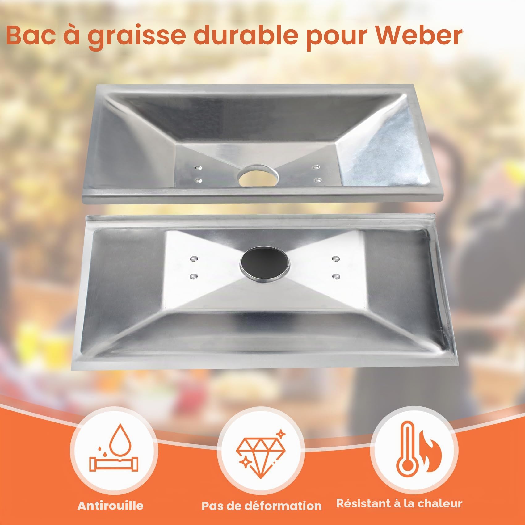 Bac à graisse 99251 pour Weber Spirit 200 Series (avec commande latérale)