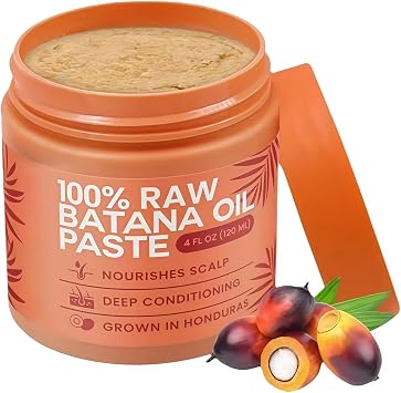 Batana Oil for Hair Growth, 100% Batana Oil Paste, Hair-Growth-Oil for Dry & Frizzy-Hair, Helps Reduce Hair Breakage, Nourishes Dry Scalp, Tames Frizz & Repairs Split Ends, 120ml