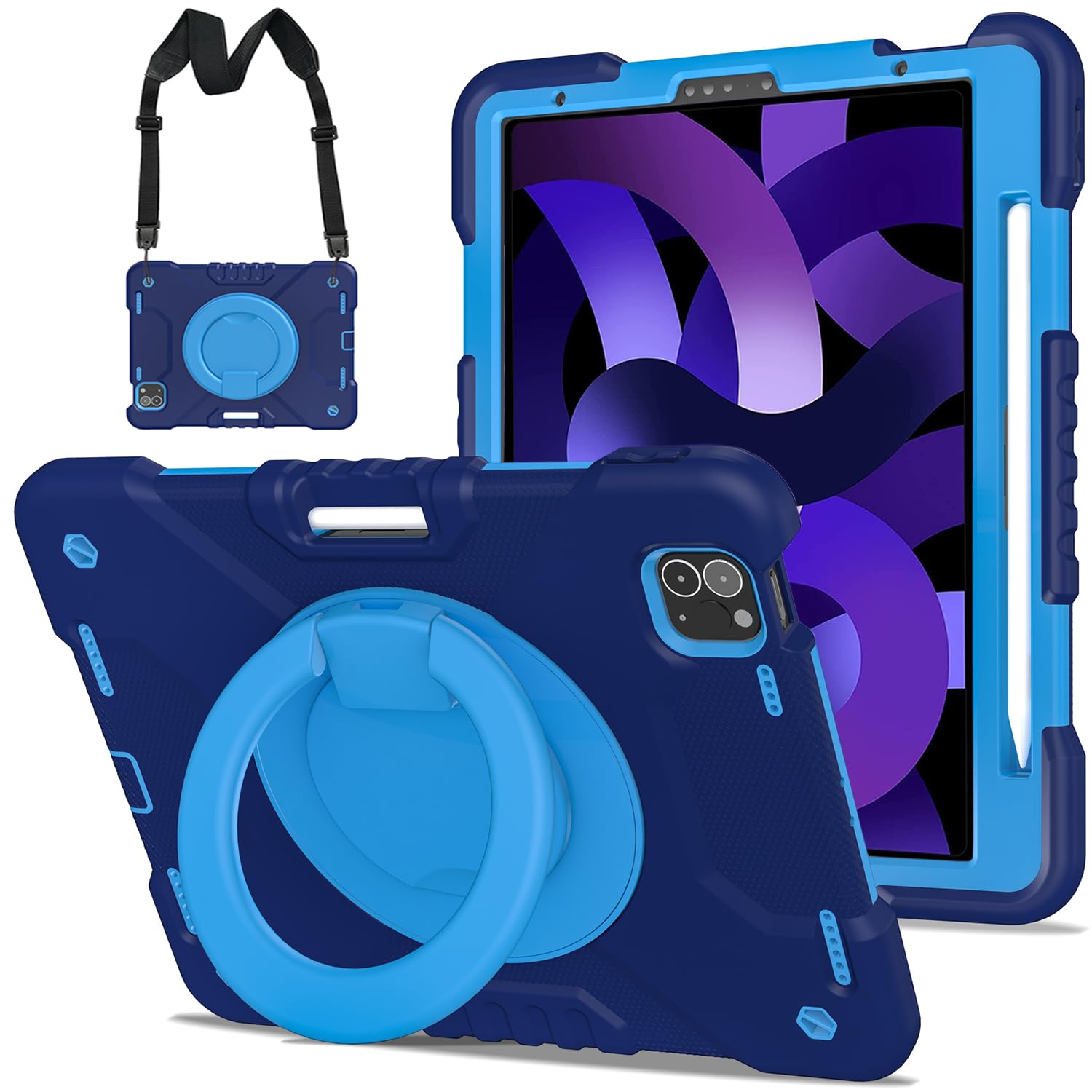 SCSVPN for iPad Air 5th/ 4th Generation 10.9'' Case, iPad Pro 11 Inch Case 4th/3rd/2nd/1st Gen 2022 2021 2020 2018: Protection Kids Cover with Pencil