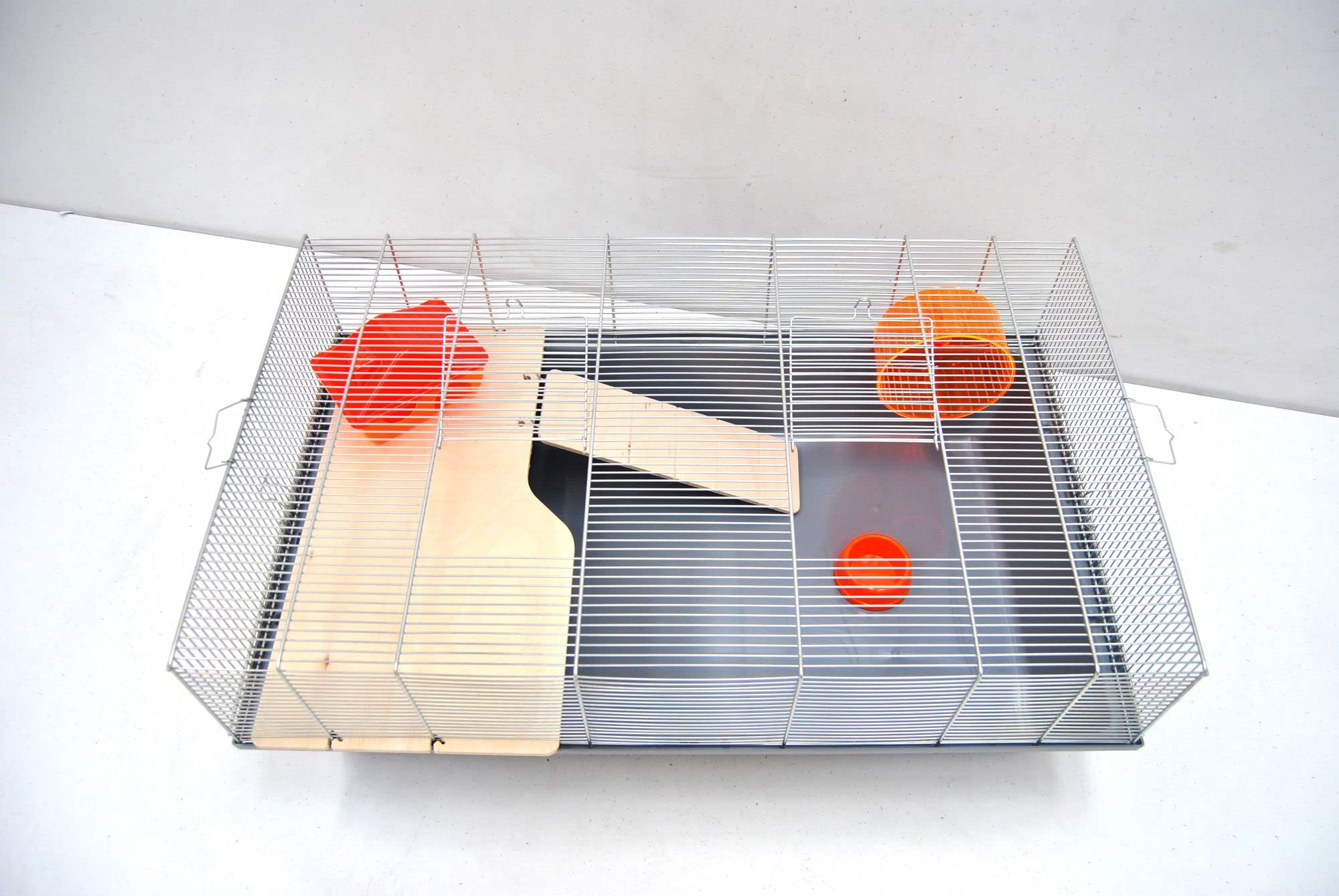 Mäusekäfig Hamsterkäfig Nagerkäfig 78x47x30cm grau mit Zubehör