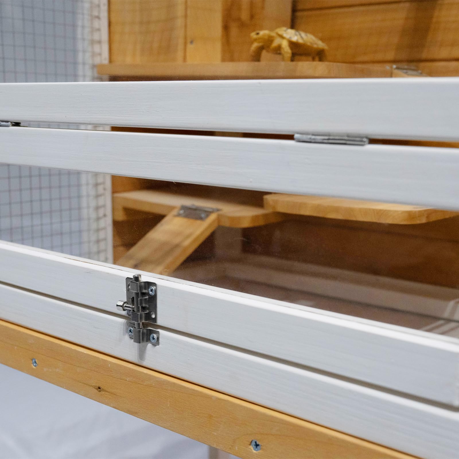 Hamsterkäfig Gino Deluxe Kleintierkäfig Holz mit Ablage HTI living