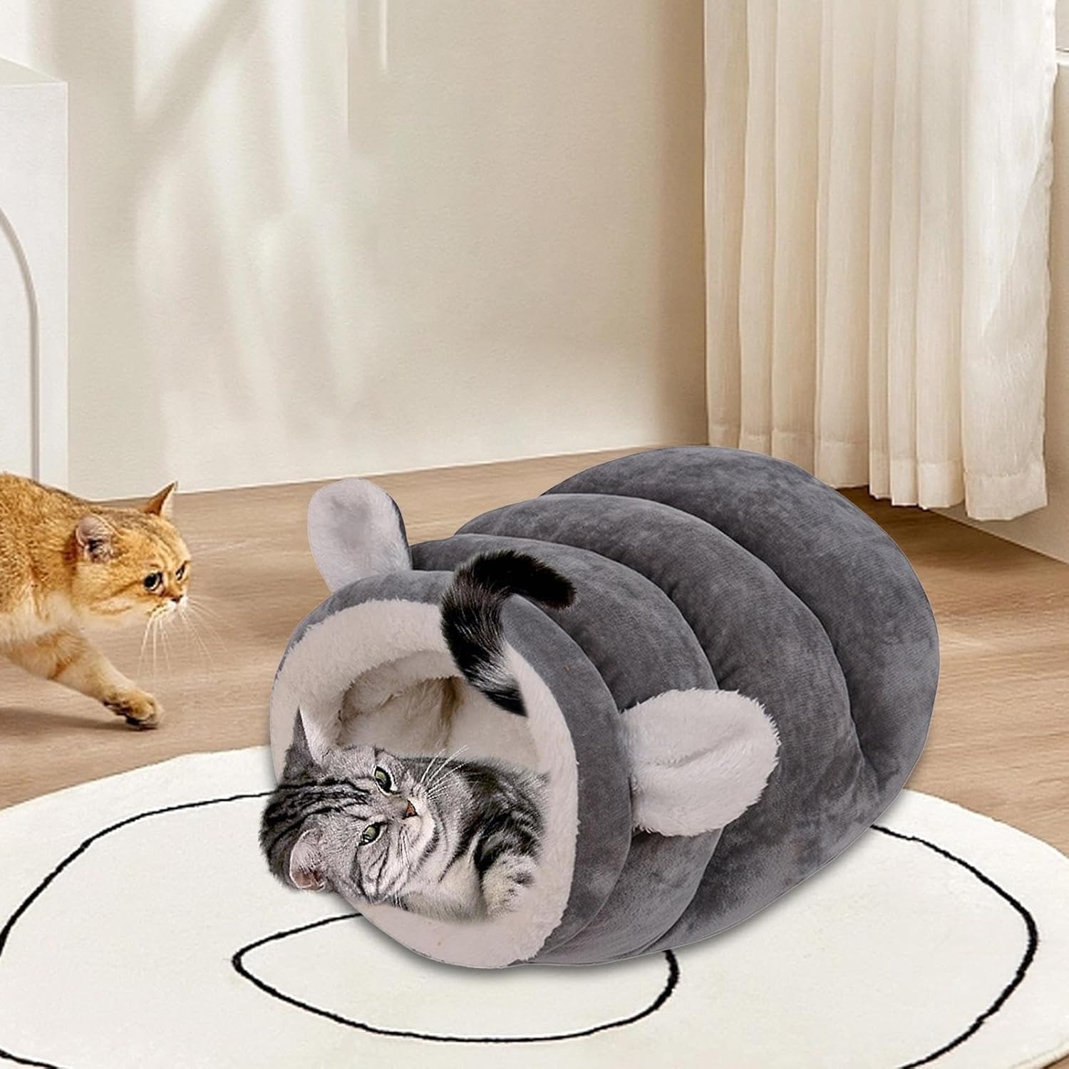 Winter Cat Bed - Warm Comfortable Pet Nest House - Winter Cat Nest House Covered Burrow | for Kitten Small Animals Bunny Ferret Hamster Hedgehog Indoor Outdoor