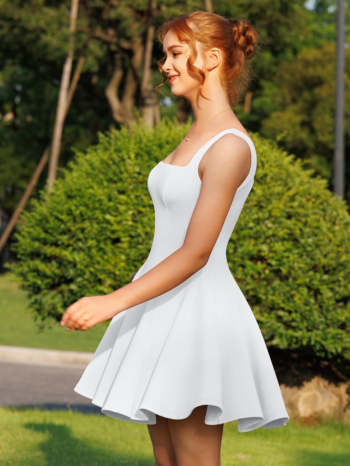 DAAWENXI Women's Sexy Sleeveless Square Neck Mini Dress Bodycon Party Club Tank Short Dresses - Image 3