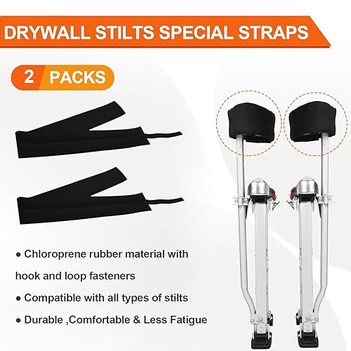 Miniatura 4 de Correas de zancos para paneles de yeso, correas ajustables para zancos, bandas para piernas utilizan material de goma de cloropreno, funcionan para