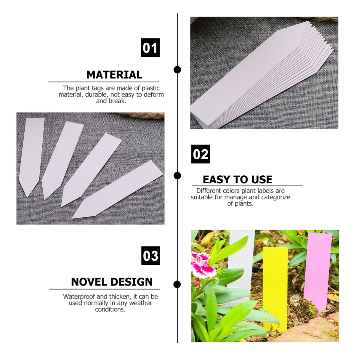 Toddmomy 600pièces Étiquettes De Jardin Colorées De Pour Plantes Plastique Étiquettes Réutilisables Pour Pot Et Jardinage
