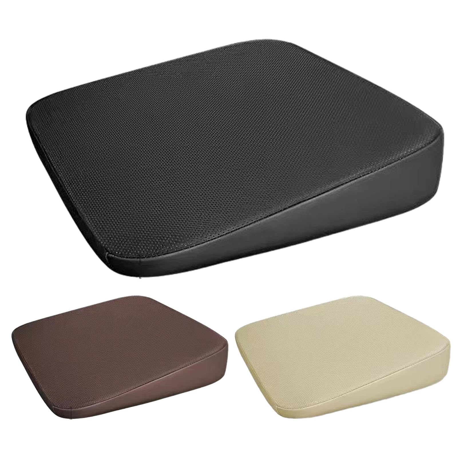 Cojín de asiento – 3 cojines ergonómicos para silla, cojín de asiento inclinado, cojín de asiento hecho de cuero, cojín de asiento para silla, almohada de cuña para asiento de conductor para
