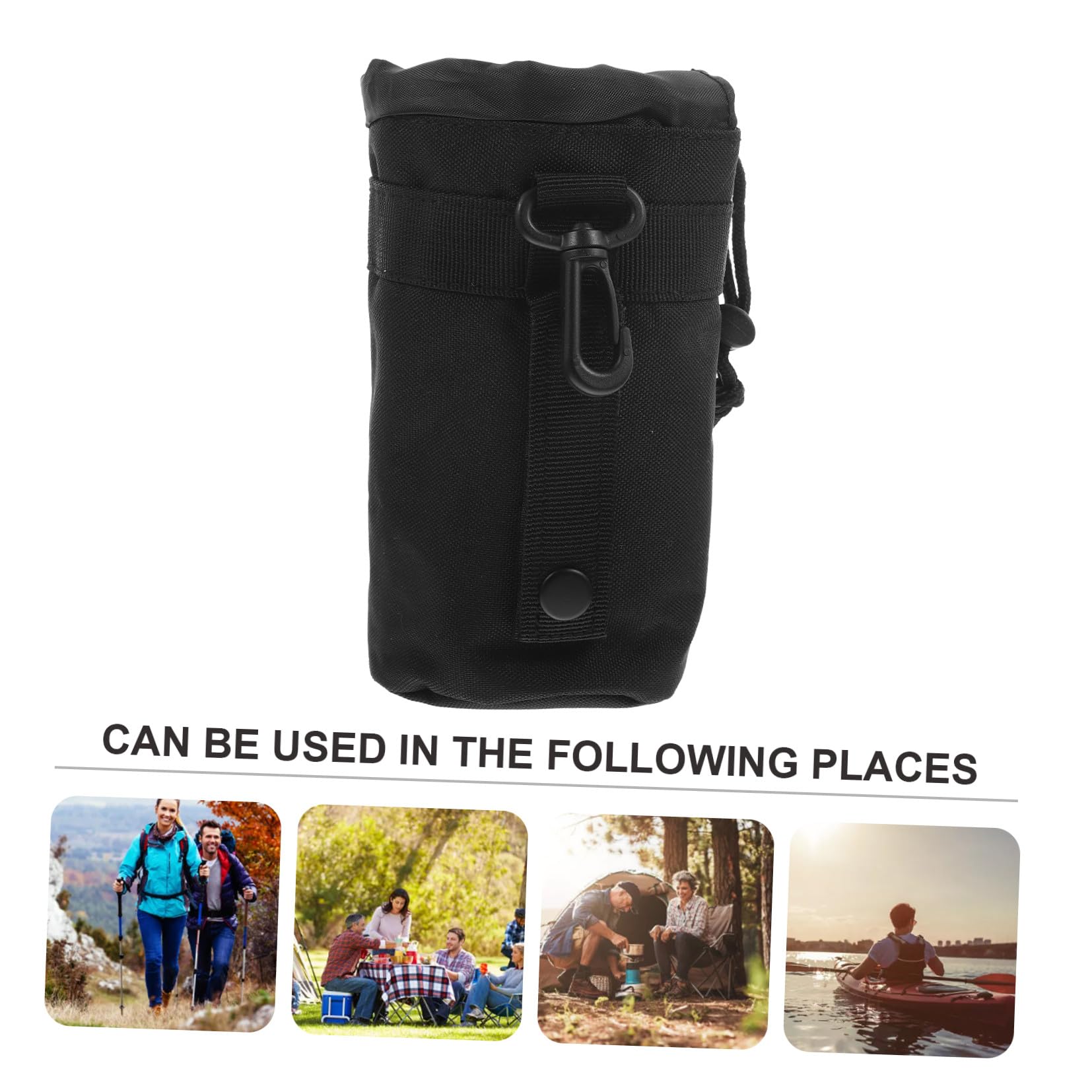 YARNOW 5 Piezas Bolsa De Botella De Agua Portátil Tapa De Botella De Agua Aislada Bolsa De Hervidor De Agua Tapa De Copa Portabotellas Para Acampar Porta Biberones Black Tela Oxford