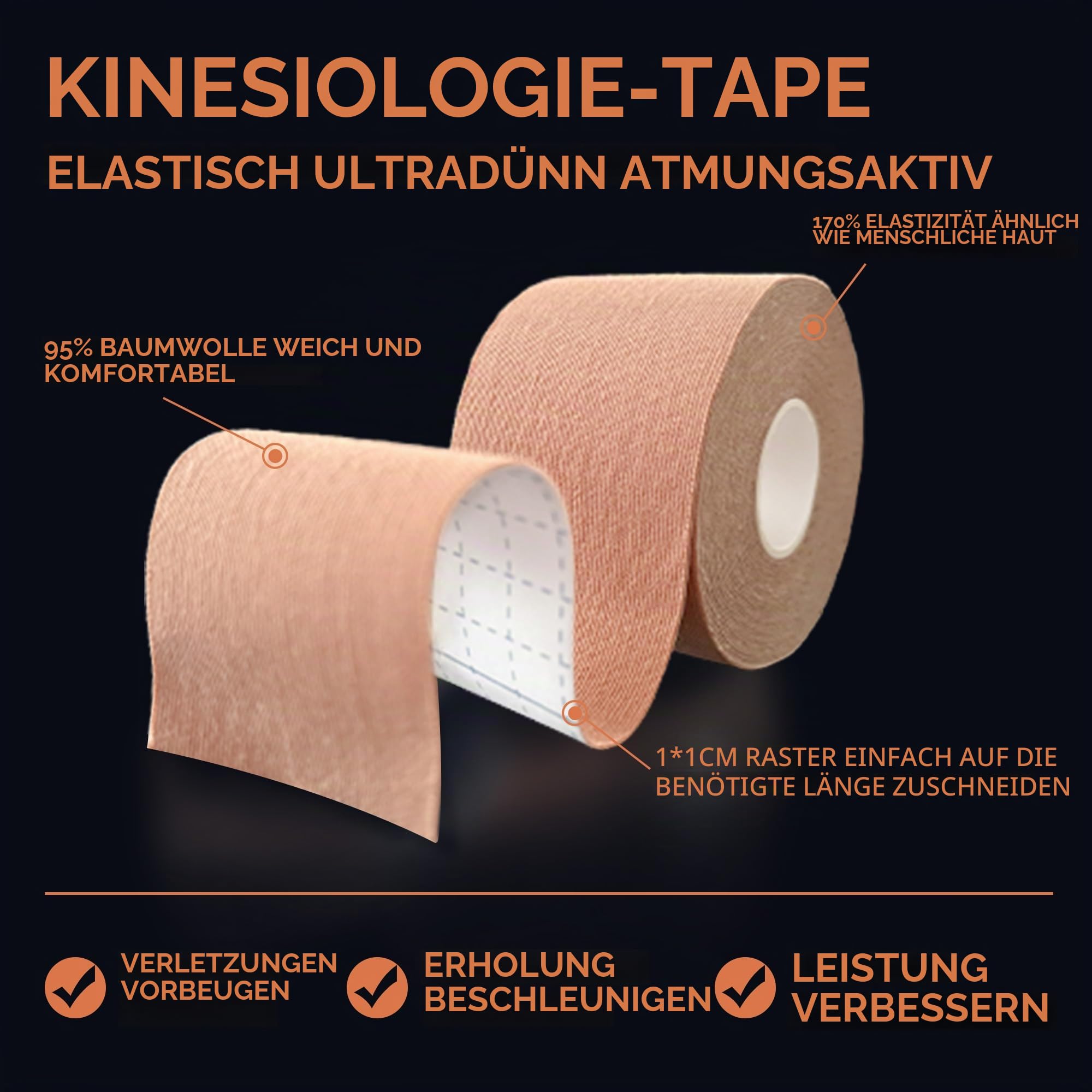 Kinesiologie Tape 12 Rollen Physio Tape in Regenbogen gemischten Farben, Kinesiotapes Set for Sport und Medizin