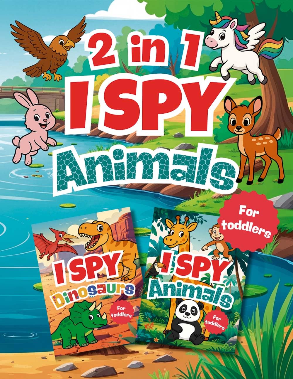 I Spy Animals 2-in-1: A Fun Search and Find Book for Kids and Toddlers | Includes I Spy Dinosaurs | Preschool Learning and Activity Game | Boys and Girls Ages 2-5 (I Spy Books for Toddlers)      Kindle Edition