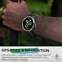 Vista 3 de Reloj inteligente militar para hombre, reloj GPS con linterna, brújula 3ATM, impermeable, resistente, táctico, inteligente, Bluetooth, 1.45