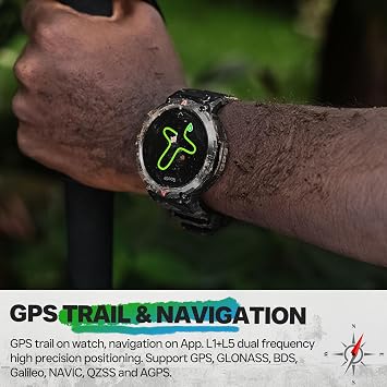 Military Smart Watch for Men, GPS Watch with Flashlight 3ATM Waterproof | Rugged Tactical Smartwatch with Bluetooth Calling Compass 1.45'' HD Sports Watch Fitness Watch Compatible with iPhone Samsung