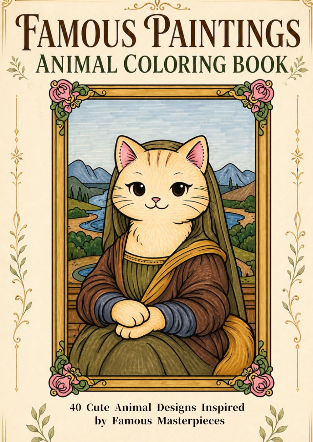 Famous Paintings Animal Coloring Book: 40 Cute Animal Designs Inspired by Famous Masterpieces