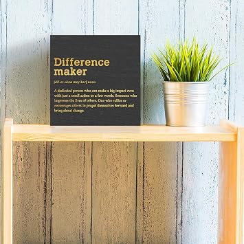 Difference Maker Definition Home Office Decor Wooden Box Sign Black