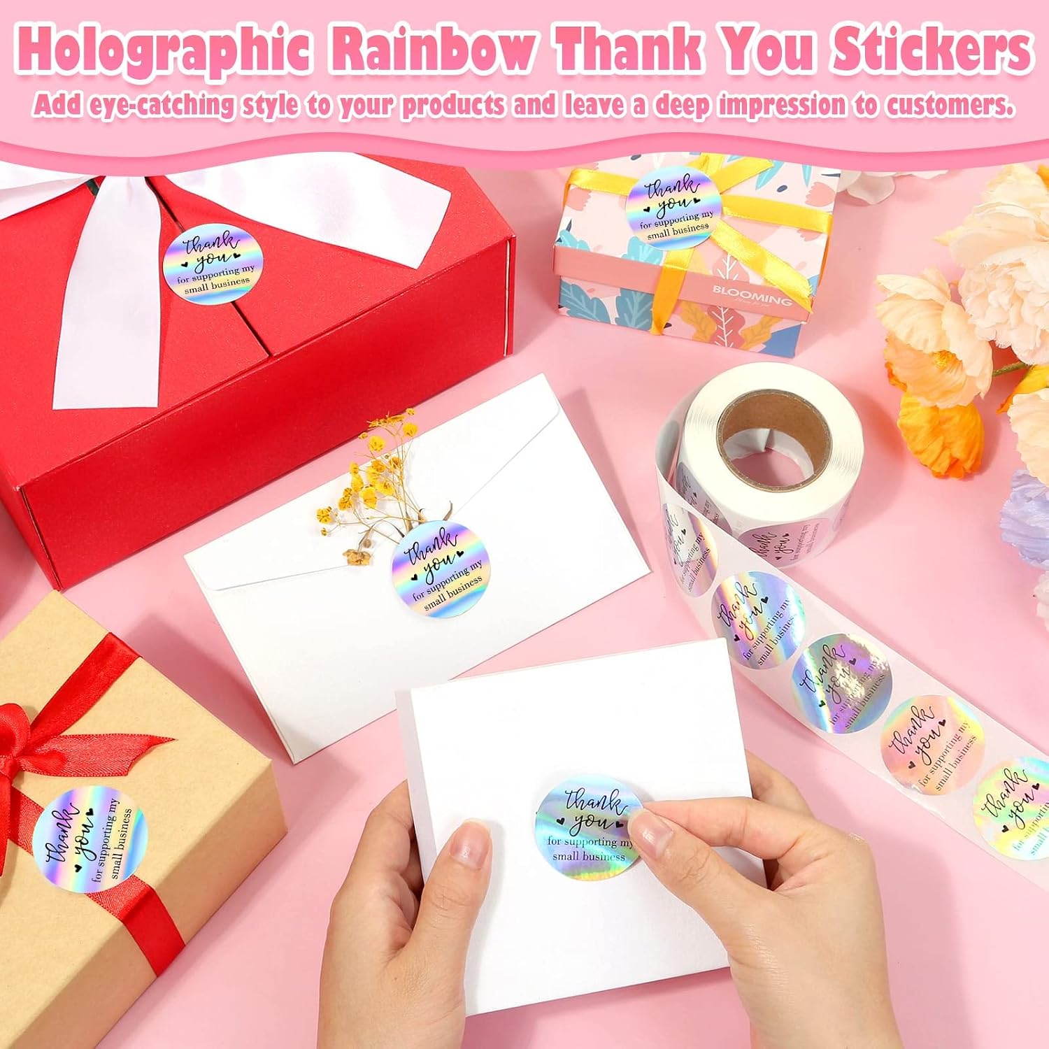 1000 Pcs 1.5 Inch Thank You for Supporting My Small Business Stickers image 5