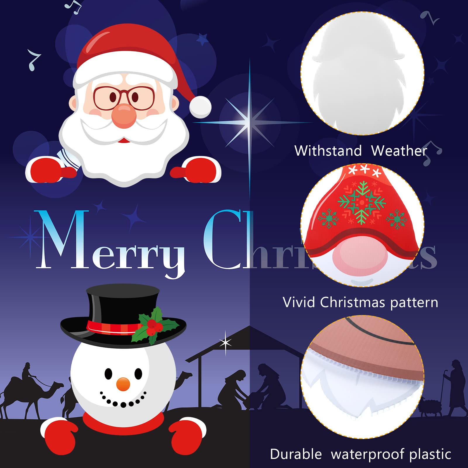 Weihnachts-Zaundekoration Elch – Lustiger Garten-Outdoor-Schmuck Mit Handschuhen & Klebeband