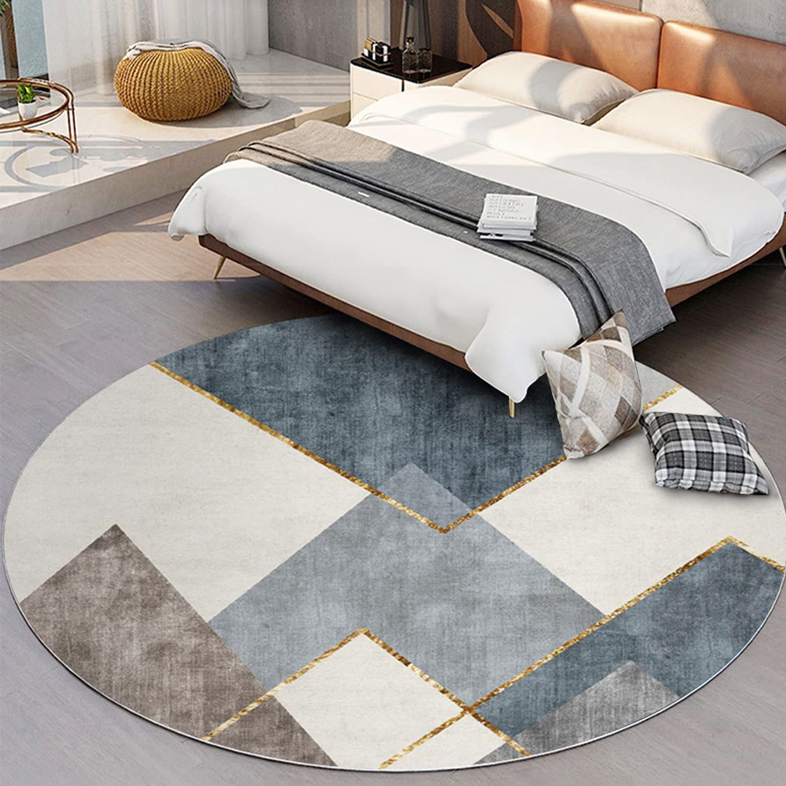 Tapis circulaire de style nordique grand diamètre pour salon et chambre