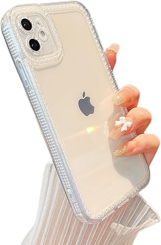 Miniatura 15 de ZTOFERA Diseñada para iPhone 13 de 6.1 pulgadas, bonita funda transparente para mujeres y niñas, funda protectora de silicona TPU suave flexible con