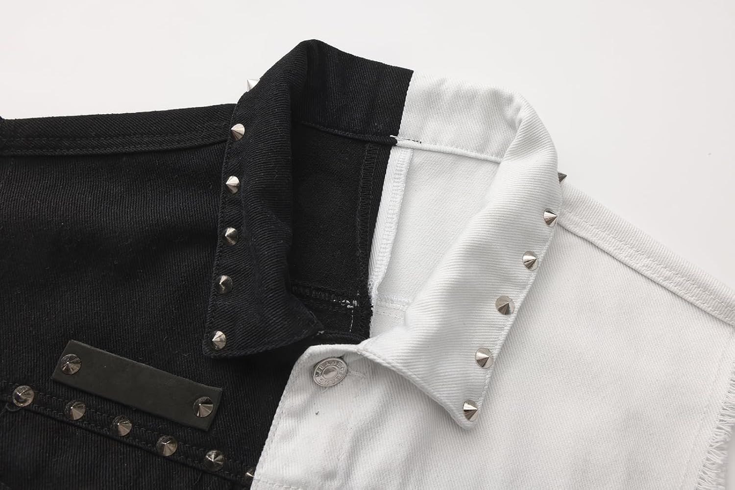 Men's Punk Denim Vest Sleeveless Jean Jackets With Rivets - Image 3