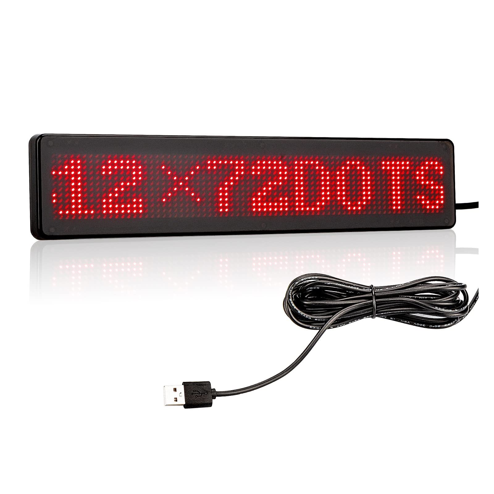Panel LED 23CM Led wyświetlacz samochodowy znak SMD programowalny przewijany ekran LED na tylne okno samochodu z przyssawką USB do samochodu, baru, hotelu, ciężarówki(Rood)