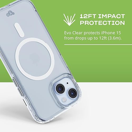 Miniatura 5 de Tech 21 Evo - Funda transparente para iPhone 16e y 15, compatible con MagSafe, funda de protección contra impactos, transparente