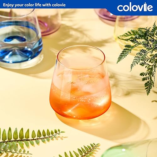 Miniatura 28 de ColoVie Martini Glasses set of 6,Champagne Flutes set of 6, Stemless, Colored