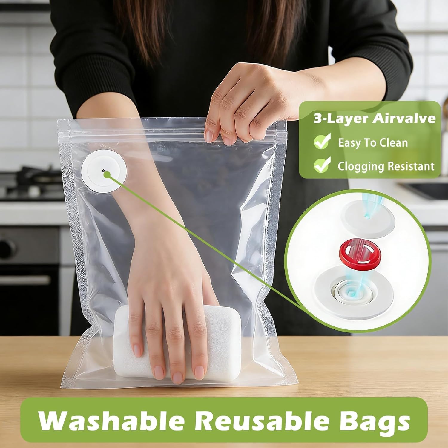 Chef Preserve Reusable Vacuum Seal Bags, 60-Pack BPA-Free Food Storage Bags for Sous Vide, Freezer & Meal Prep, Leakproof Odor Resistant, Dishwasher Safe, Includes 8.3*8.4& 11.8*13.4& 10.2*11.0（in）