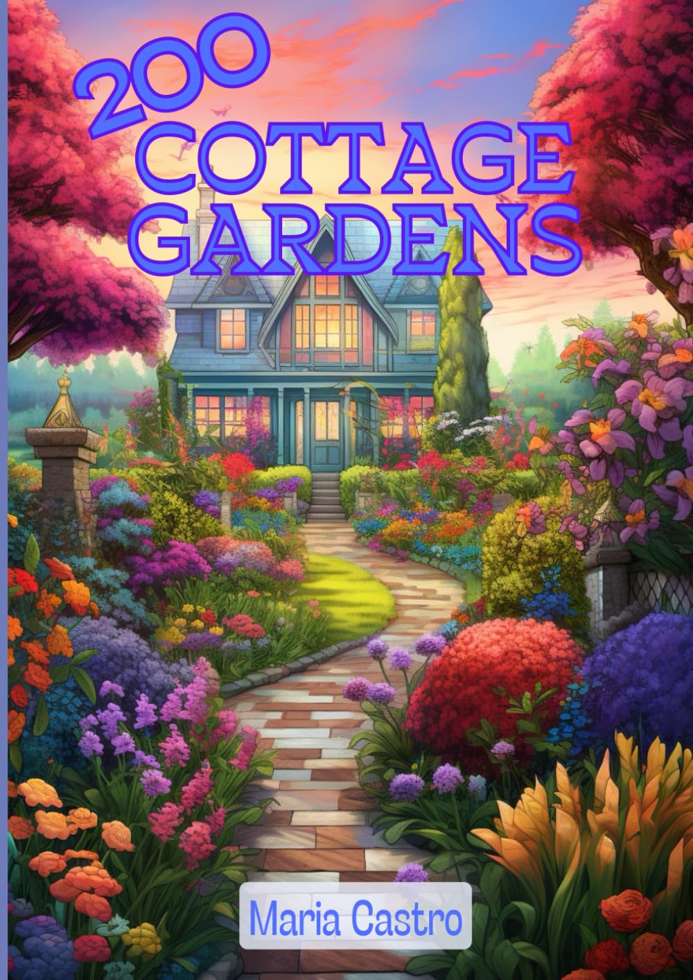 200 Cottage Gardens: Coloring Pages for Adults