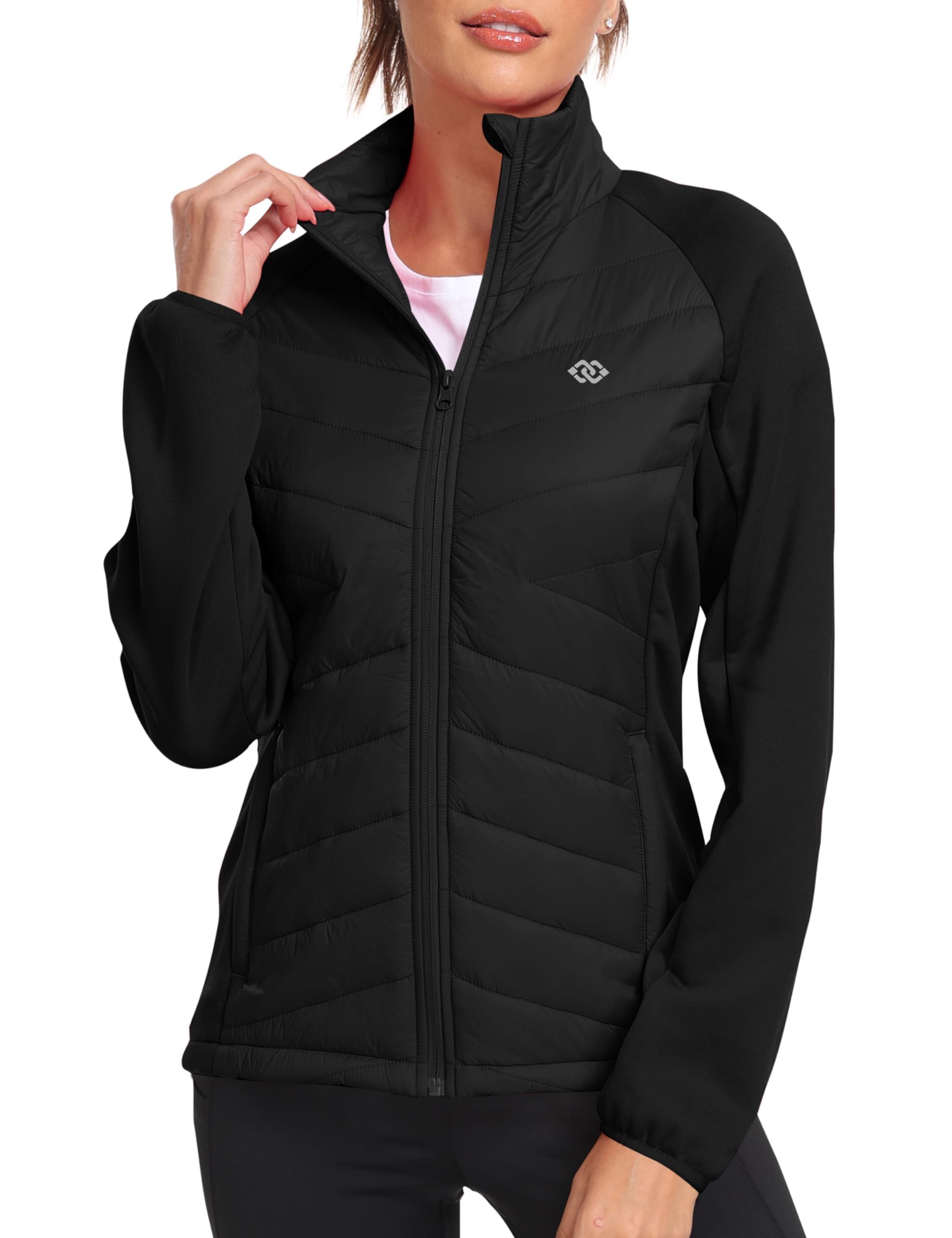 MoFiz Giacca Donna Pile Termico con Zip Senza Cappello | Giacca Piumino Leggero,Piumino 100 Grammi,Giacca Sportiva Invernale,Colletto alto