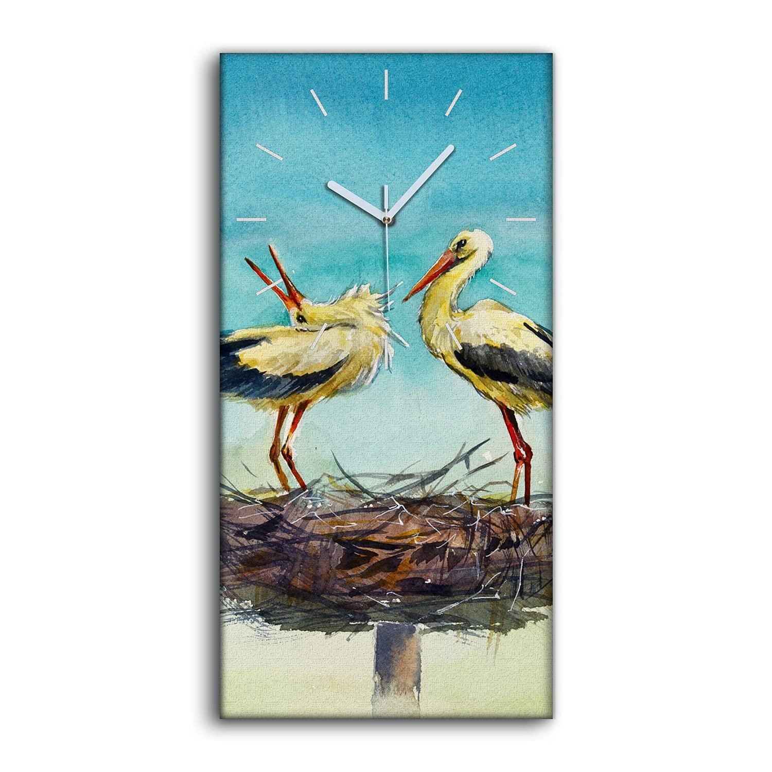 Image Art Mural Art Moderne Coloray - Horloge sur Toile Horloge Salon 30x60