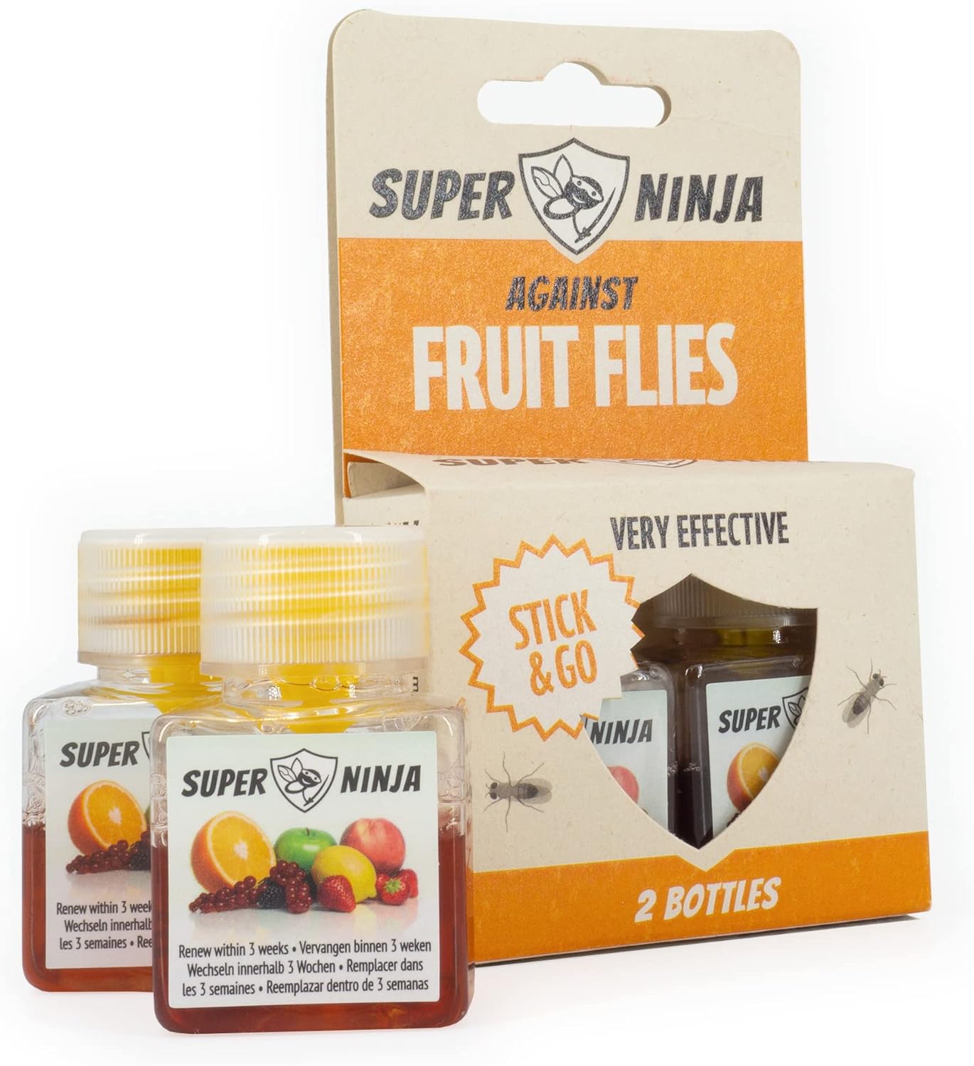 Super Ninja Fruit Fly Trap 2 Pack Highly Effective Ecological Fruit