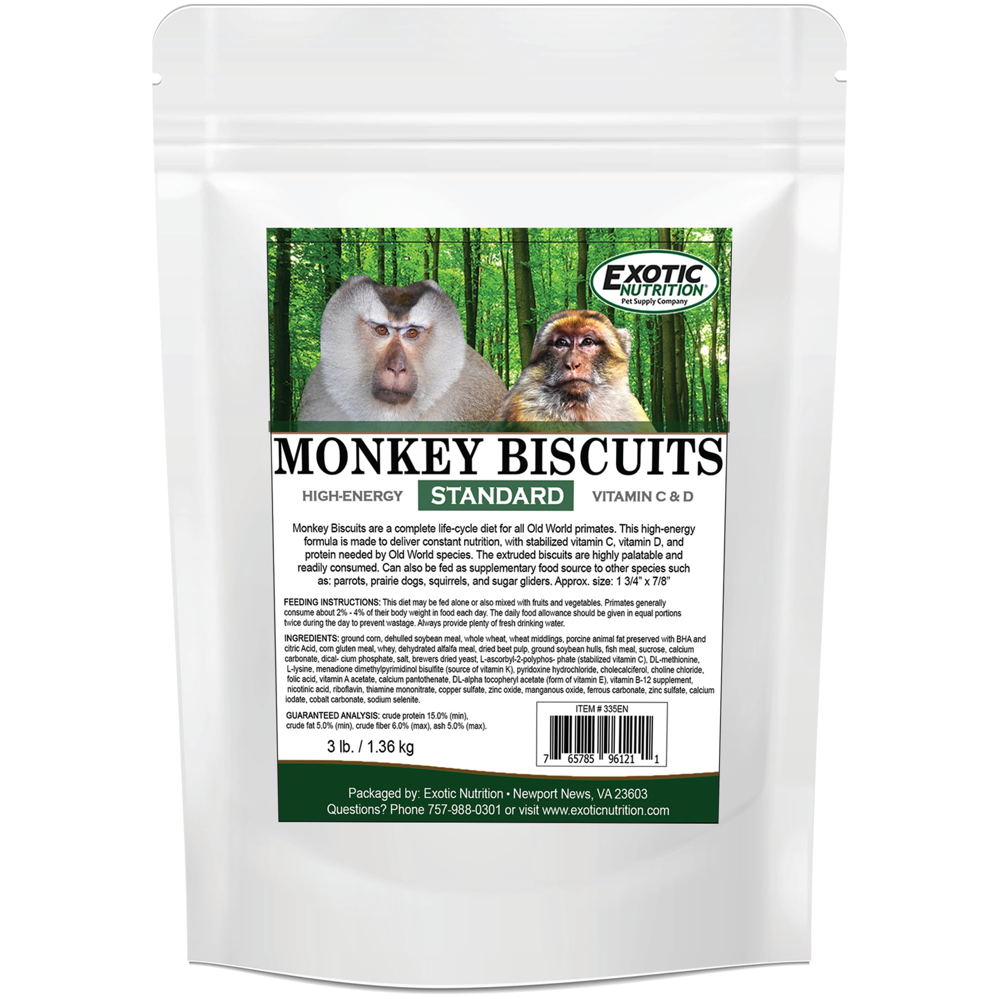 Amazon.com : Monkey Biscuits (Standard, 3 lb.) - Healthy & Crunchy Biscuit  Treat for Prairie Dogs, Parrots, Squirrels, Sugar Gliders, Hamsters, Rats,  Rodents, Amazons, Macaws, Cockatoos, Birds & Other Small Pets : Pet Supplies