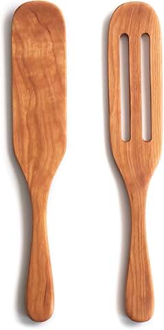Wooden Spurtle Set - Handmade in the USA, As Seen on TV - Wood Spurtles Include Large and Slotted 12 Cooking Utensils