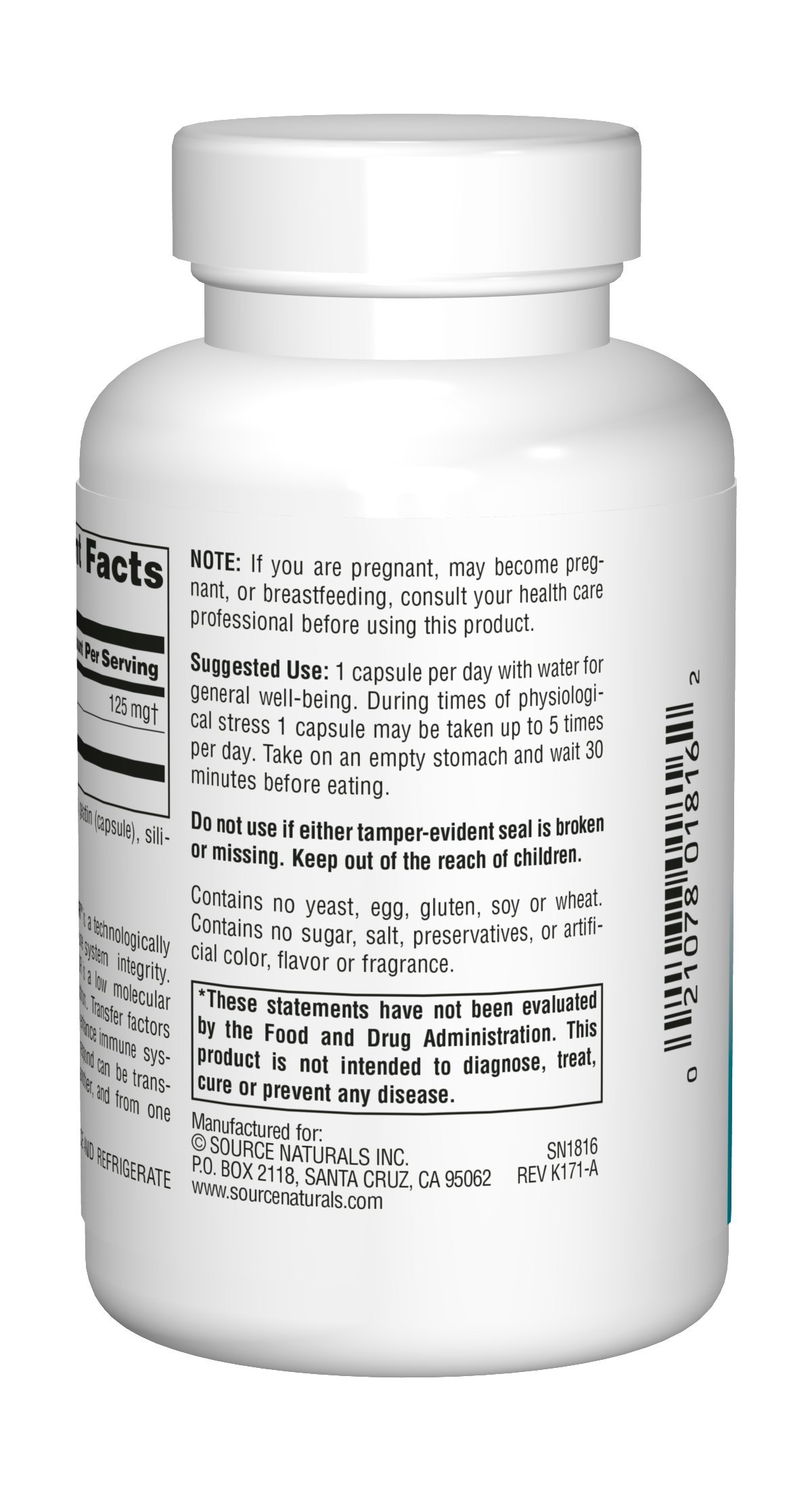 Source Naturals Wellness Transfer Factor, 125 mg - 60 Capsules — Amazon image 3