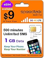 Vista 13 de Tarjeta SIM prepaga para teléfonos móviles y celulares SpeedTalk Mobile para teléfonos inteligentes y celulares Plan mensual de $11 - Llamadas