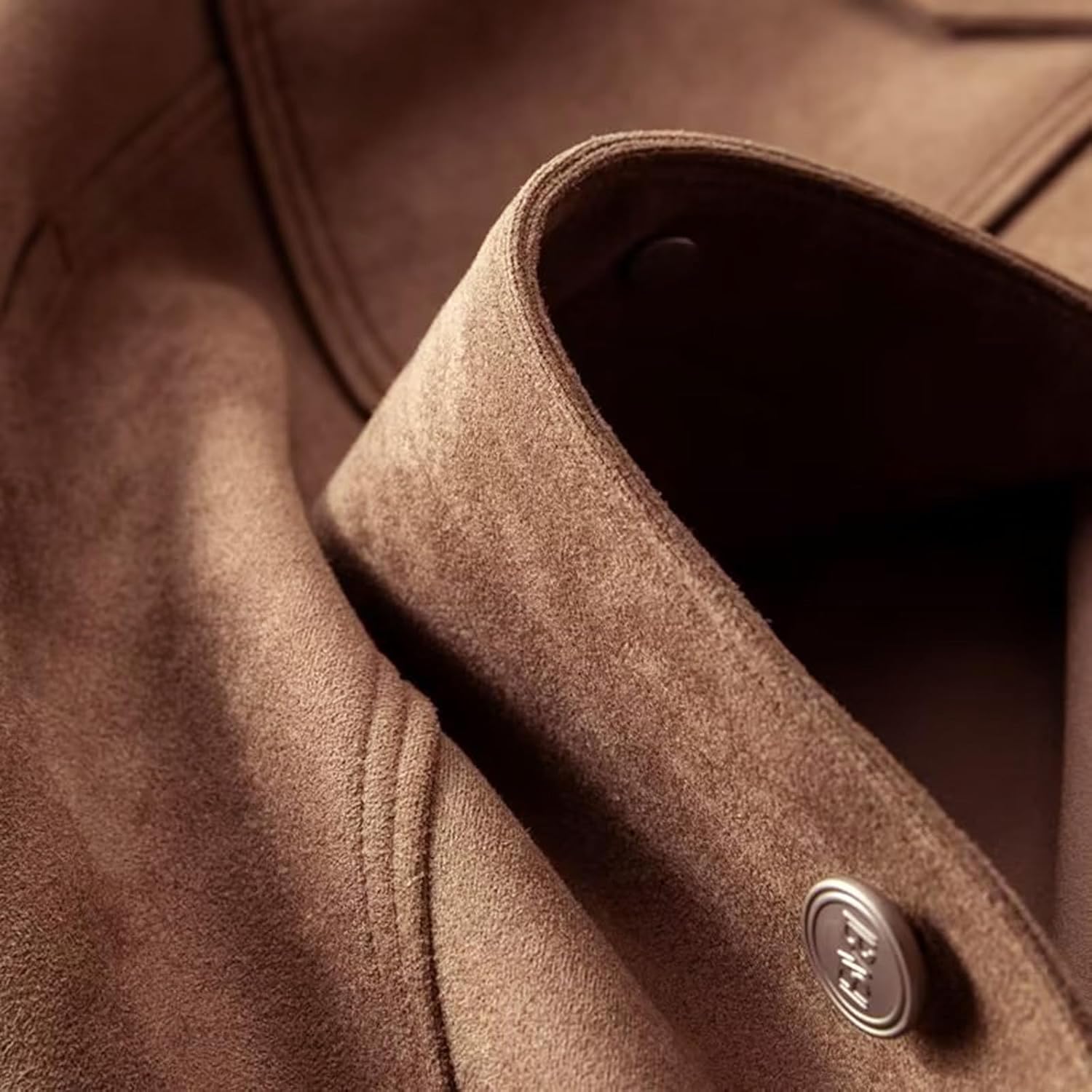 Men's Vintage Lapel Jackets Business Casual Workwear Fall Stylish Button Down Long Sleeve Cargo Coats with Packet