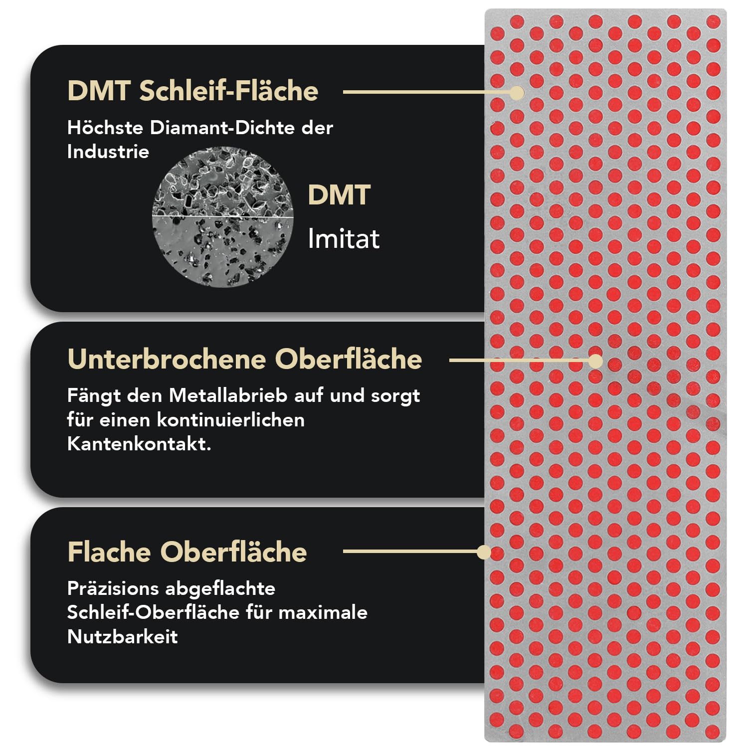DMT Diamond Whetstone™ Diamant Schleifstein in Holzbox 6" Set Grob, Fein, Extrafein, Messerschärfer in Profiqualität, 15cm Wetzstein für Messer und Werkzeuge, Made in USA, W6EFC