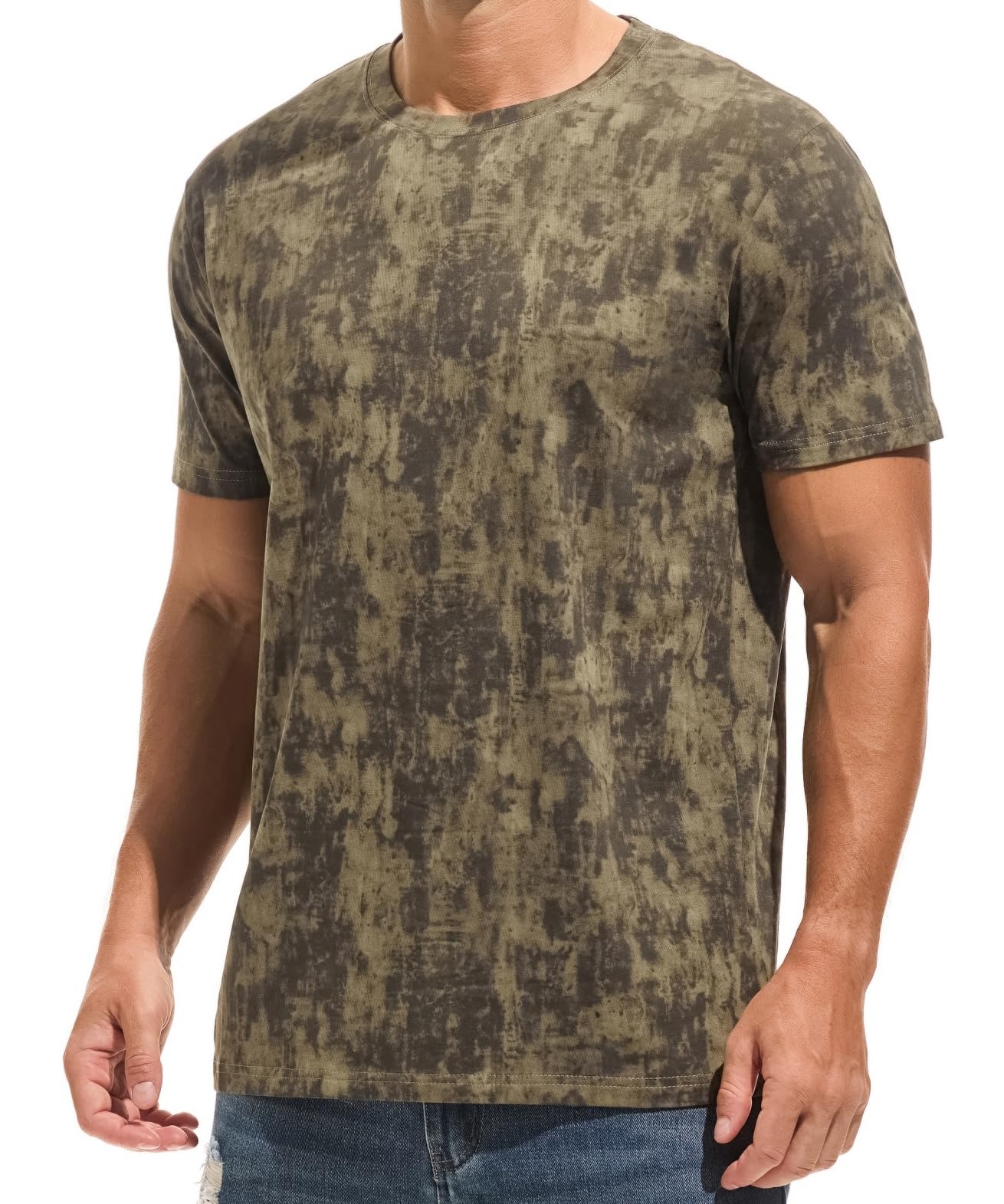 RONOMO Herren T-Shirt 95% Baumwolle 5% Spandex, Mikroelastik, Hautfreundlich