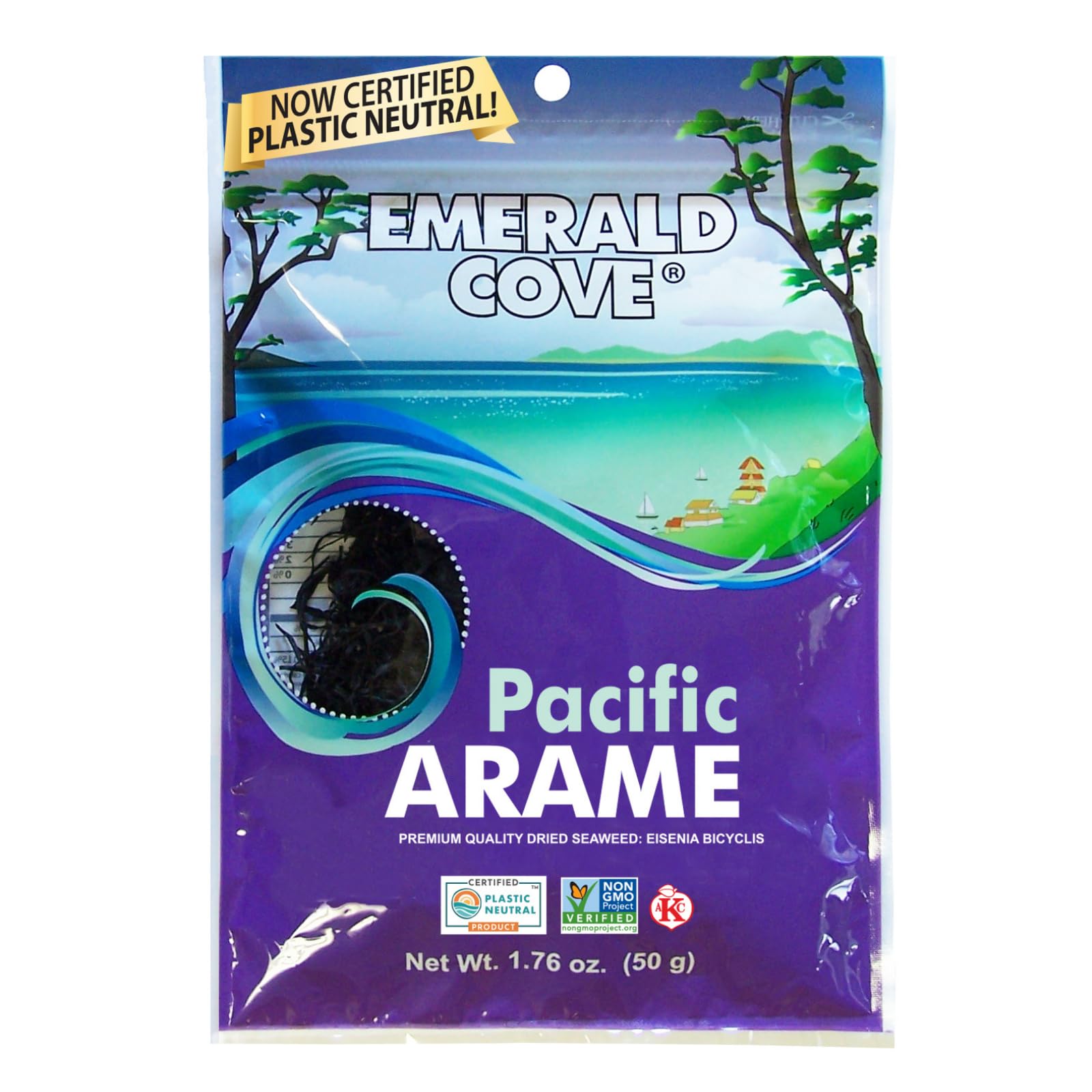 Emerald Cove Pacific Arame, Non-GMO Dried Seaweed, Hijiki Substitute, 1.76 oz (pack of 6)