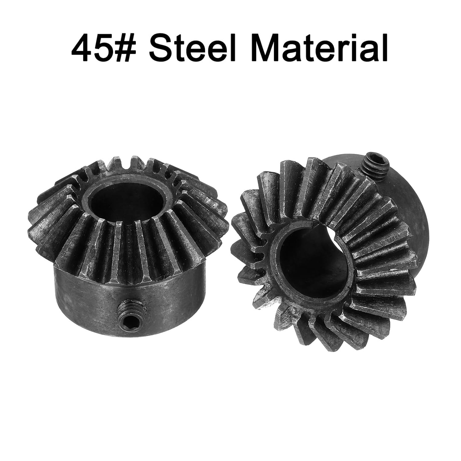 uxcell 4pcs Bevel Gear 2 Module 1:1 Reduction Rate 20T 15mm Hole Dia Bevel Pinion Gear, 90 Degree Steering Gear with Keyway for Hardware Mechanical Rotation