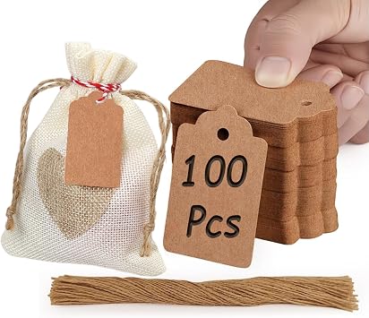 Price Tags with String,Price Tags Gift Tags with String Attached 1.22 Inch100PCS