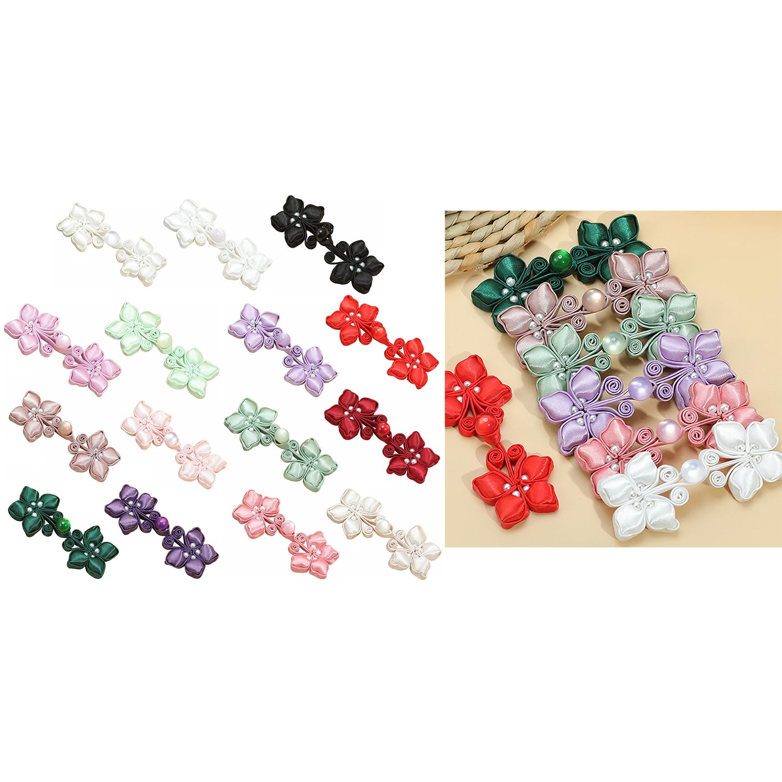 24 Bottoni A Forma Di Rana Con Nodo Cinese - Nero, Per Cheongsam, Costumi, Decorazione - Foto 11