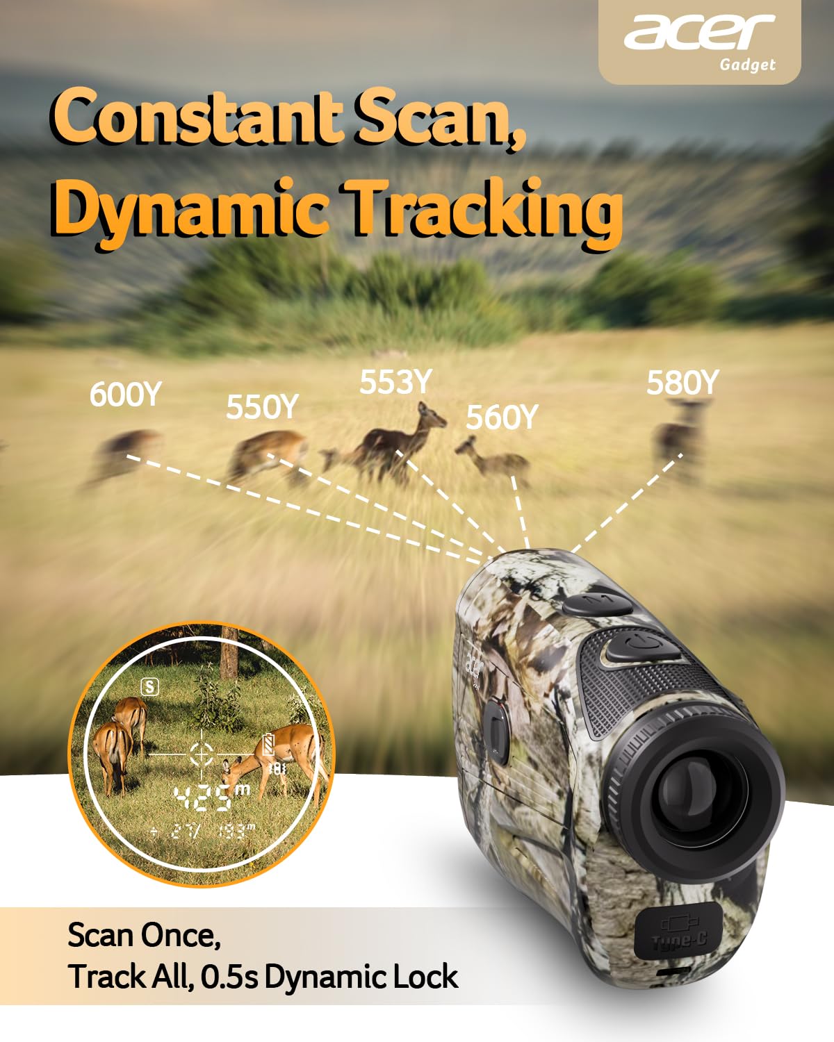 Acer Télémètre laser pour la chasse – 1000 yards