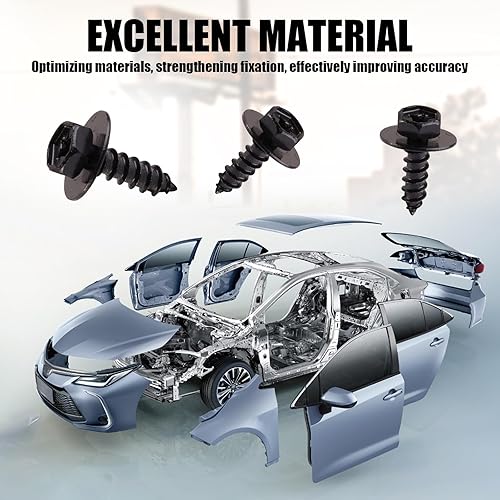 Miniatura 3 de Yumfugu 30 tornillos para guardabarros de automóvil, 0.62 x 0.66 pulgadas, cubierta de parachoques M6, perno de fijación de salpicaduras, tornillos