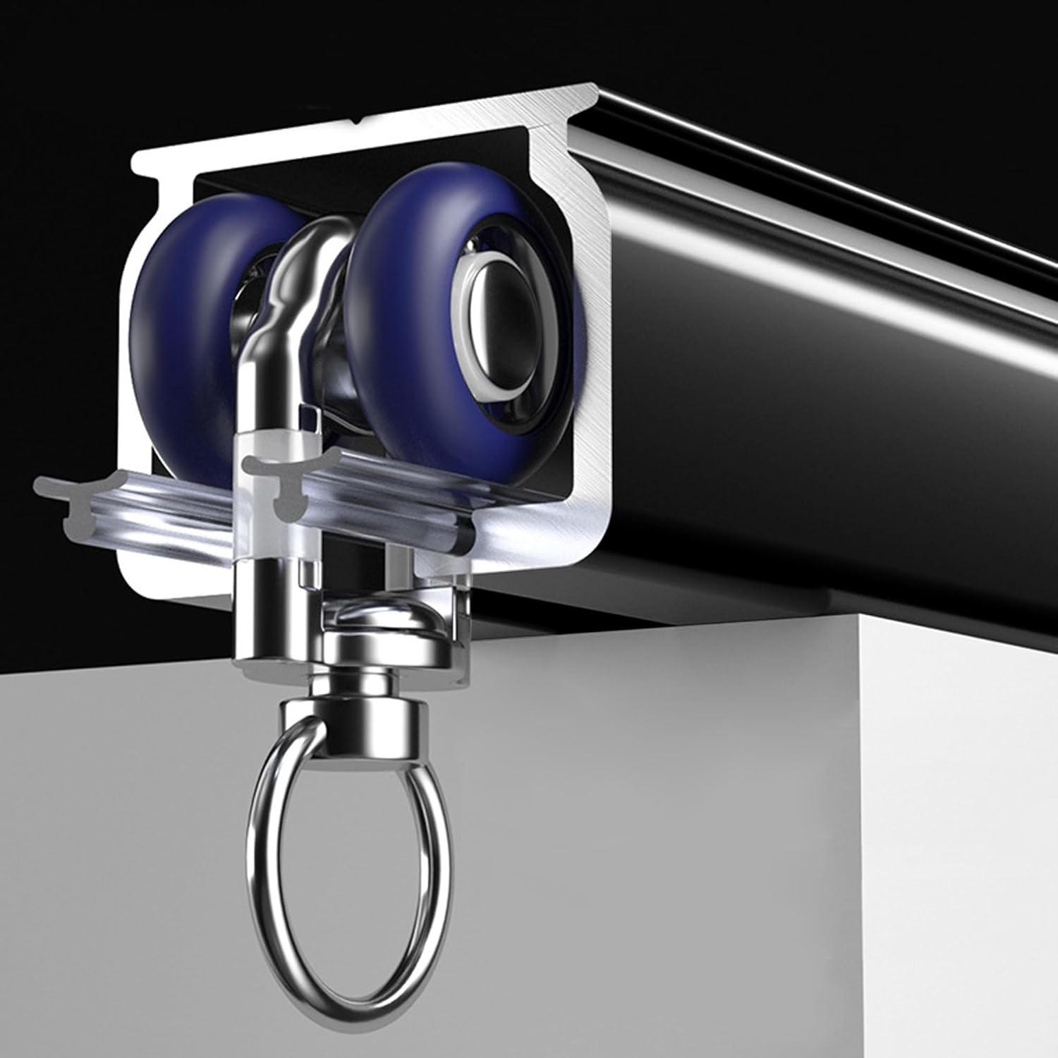 Ceiling Curtain Track Ceiling Mounted Curtain Rail for Curtains, Drapes, and Room Dividers Ceiling or Wall Mount Curtain Track Room Divider-Sliding Curtain Rail for Living room (black, 2m) 2m black