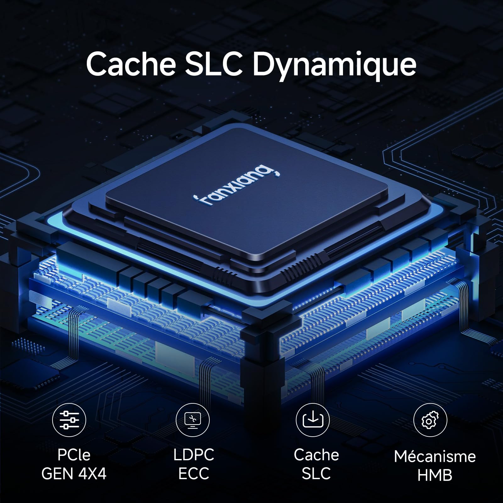 fanxiang S660 SSD 4To PCIe 4.0 NVMe SSD M.2 2280 Disque SSD Interne avec Dissipateur Thermique, Jusqu'à 5000 Mo/s, Cache SLC Dynamique, Parfaitement Compatible avec PS5