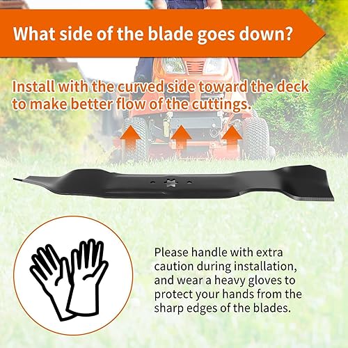 Miniatura 6 de budrash 742-0616A - Cuchillas de cortacésped Cub-Cadet de 42 pulgadas, cuchillas de triturado 942-04308 para CraftsmanTroy BiltMTD de 42 pulgadas,