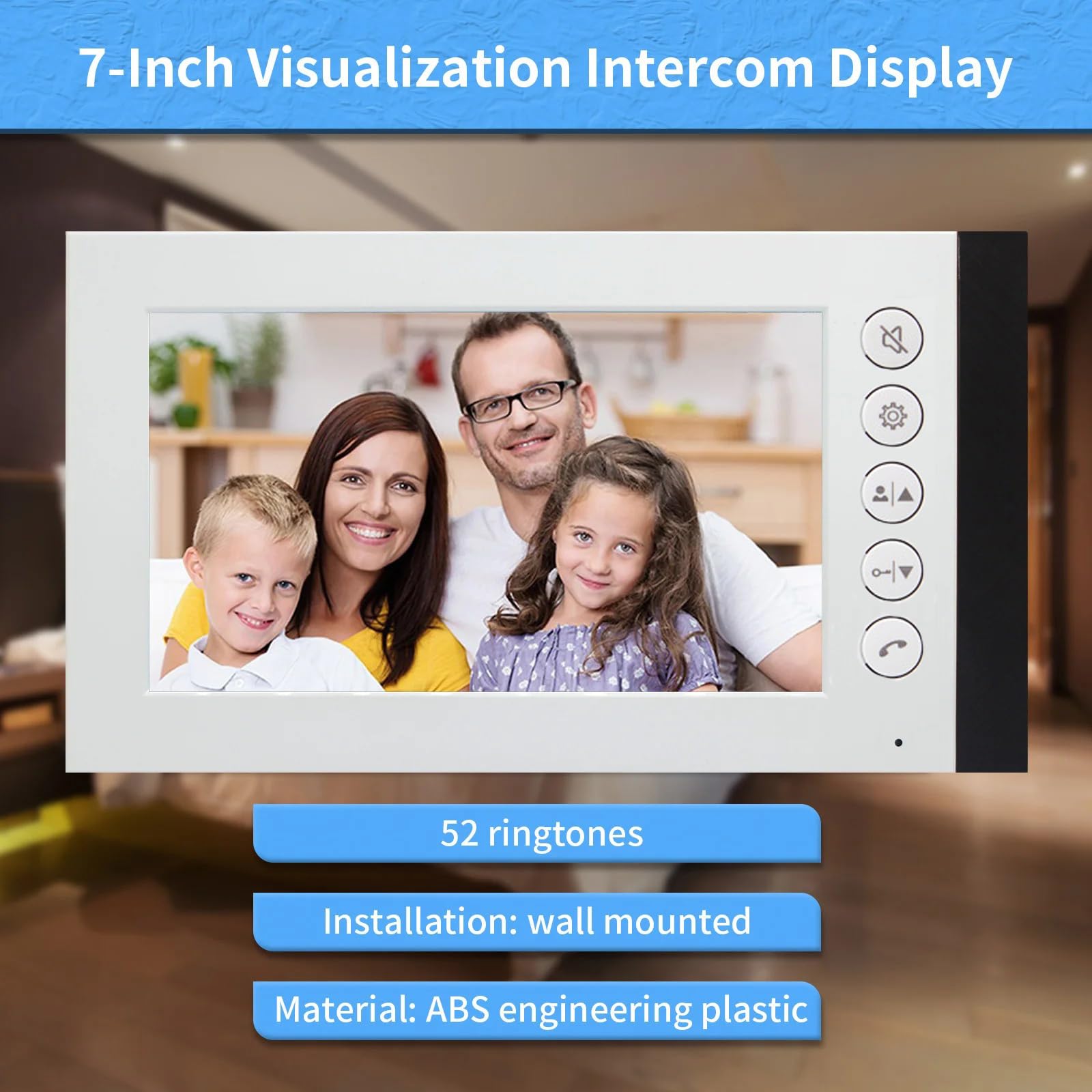 Video por cable sistema de intercomunicación de varios apartamentos, 2/3/6/8/10/12 Unidad 7 pulgadas MONITOR VIDEO timbre kit interior y exterior (1 Timbre + 8 Monitore)