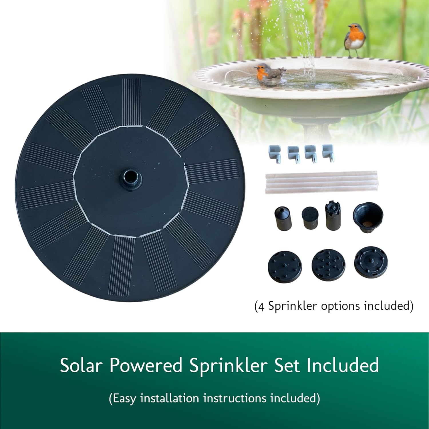 GreenGrove Victorian Garden Bird Bath Pedestal with Solar Fountain, Ground Pegs & Weather-Resistant Resin – 60cm x 43cm GreenGrove Victorian Garden Bird Bath Pedestal with Solar Fountain, Ground Pegs & Weather-Resistant Resin – 60cm x 43cm