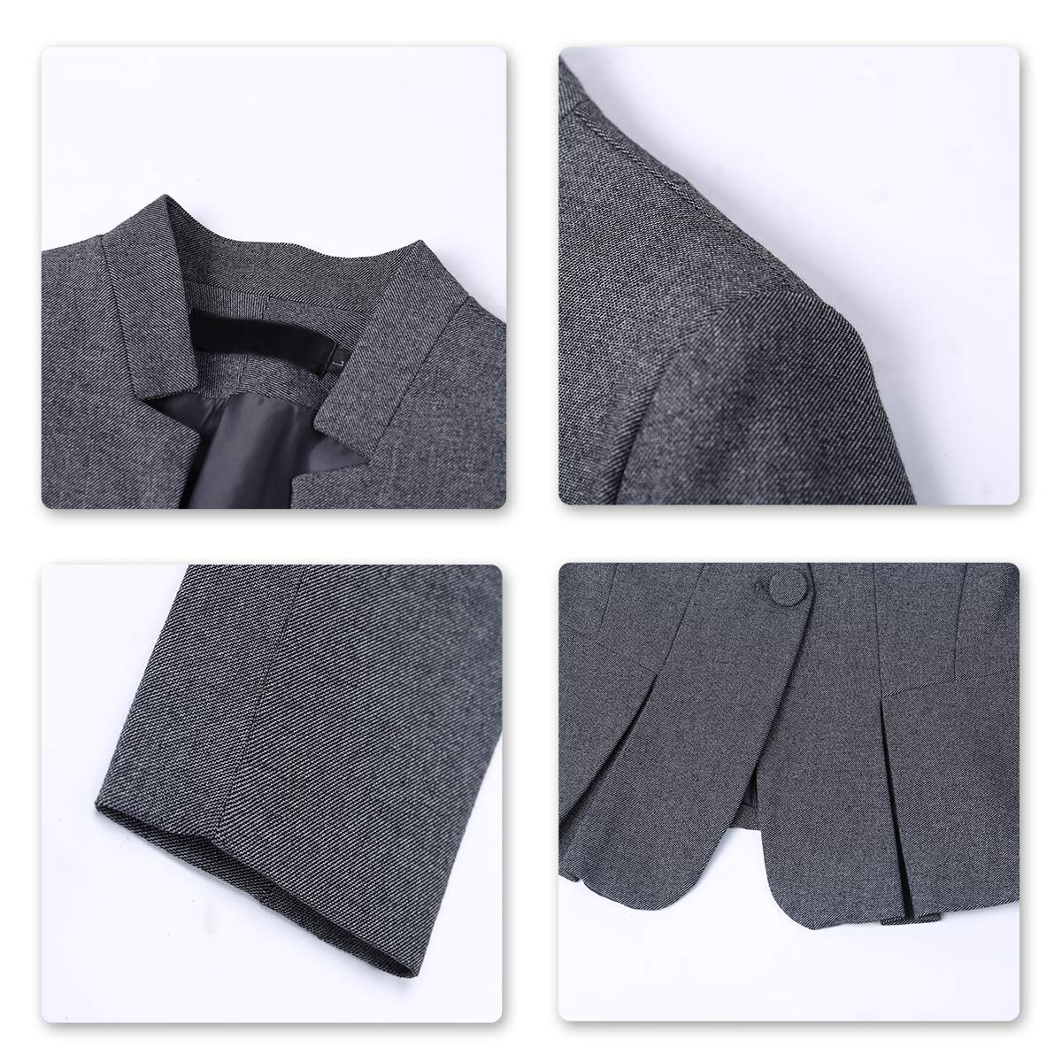 YYNUDA - Blazer da donna, slim fit, con bottone automatico, giacca corta, per ufficio