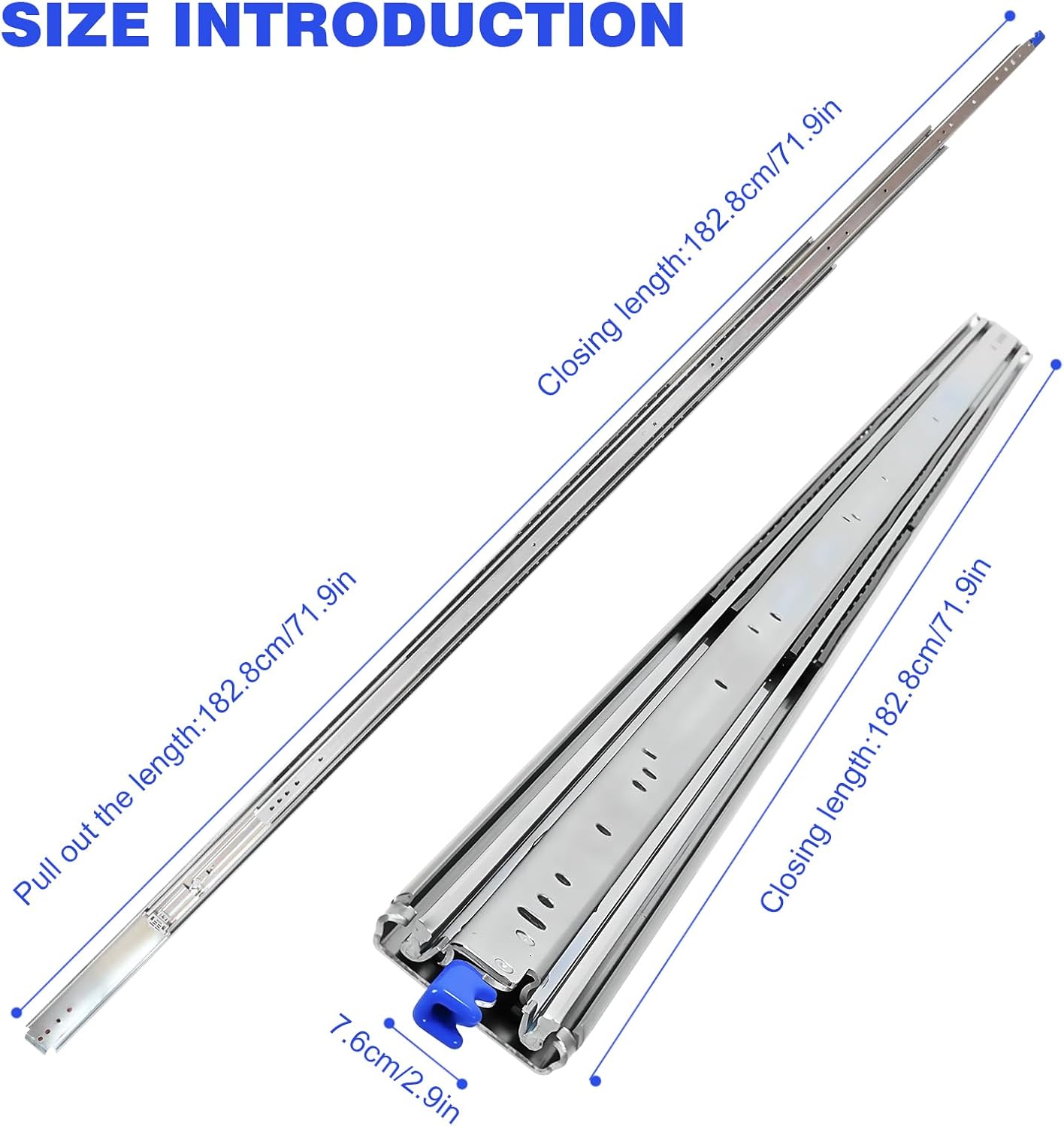 Generic Heavy Duty Drawer Slides Rust Proof Full Extension Ball Bearing Rails Wear Resist Professional Drawer Runners for RV Truck Mechanical Cabinet